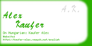 alex kaufer business card